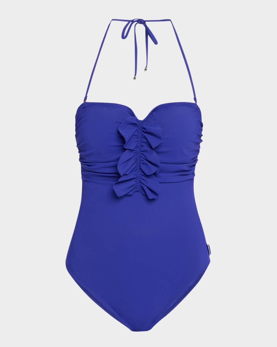Ruffled Bandeau One-Piece Swimsuit